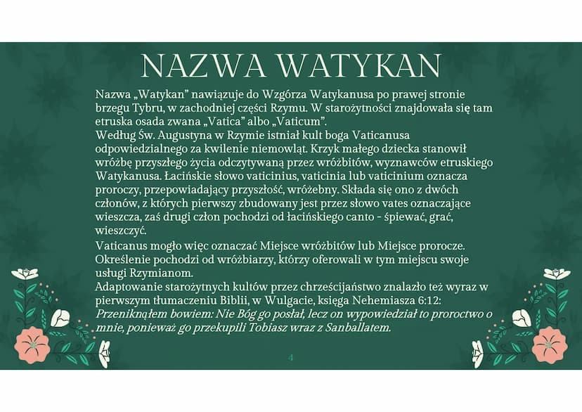 WATYKAN
państwo kościelne WATYKAN
liczba ludności (2019): 825 (głównie księża, dostojnicy kościelni, zakonnice i Gwardia
Szwajcarska)
powier