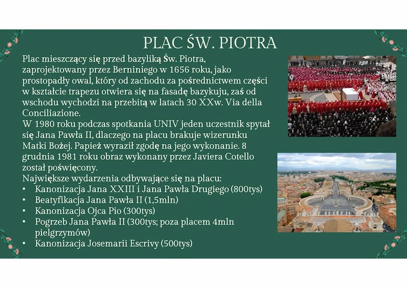 WATYKAN
państwo kościelne WATYKAN
liczba ludności (2019): 825 (głównie księża, dostojnicy kościelni, zakonnice i Gwardia
Szwajcarska)
powier
