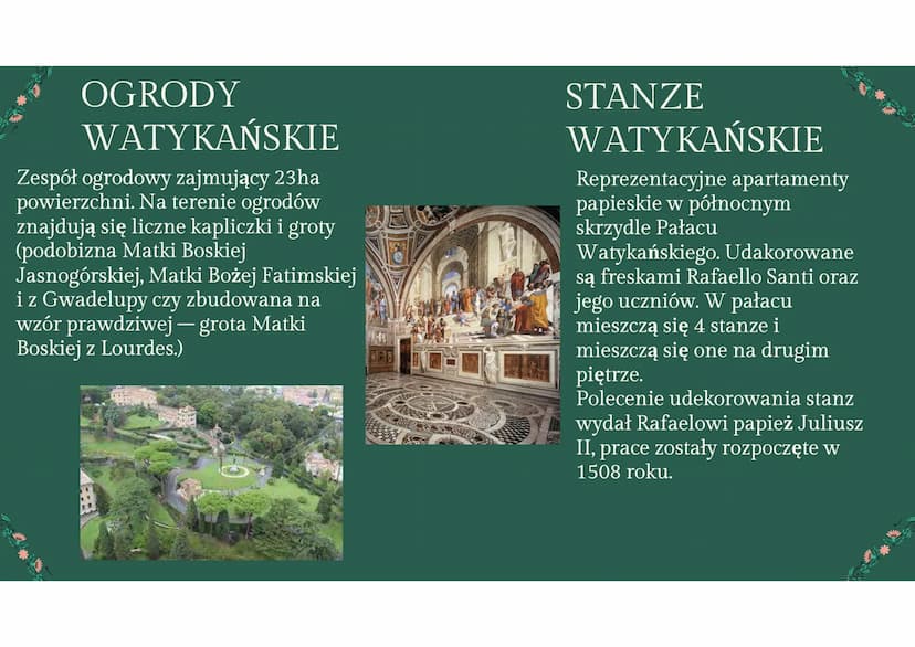WATYKAN
państwo kościelne WATYKAN
liczba ludności (2019): 825 (głównie księża, dostojnicy kościelni, zakonnice i Gwardia
Szwajcarska)
powier