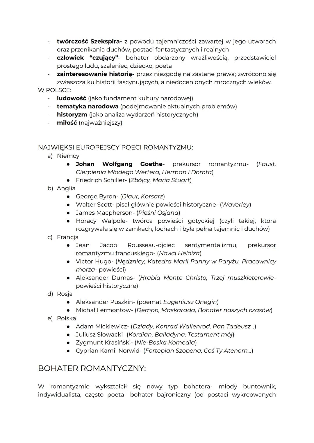 ROMANTYZM
NAZWA
odnosi się do prądu ideowo-artystycznego 1. poł XIX w.
● wywodzi się od słowa "romantyczny" (ang. romantic, fr. romantique)-