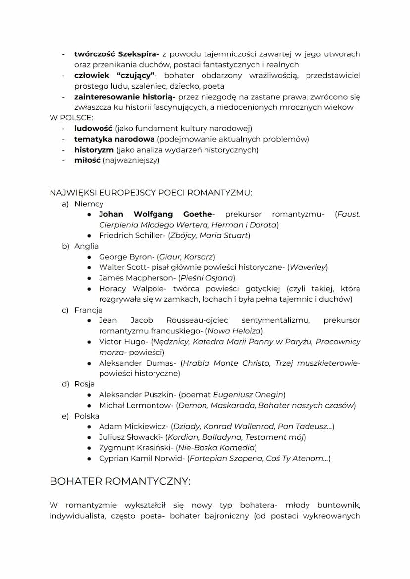 ROMANTYZM
NAZWA
odnosi się do prądu ideowo-artystycznego 1. poł XIX w.
● wywodzi się od słowa "romantyczny" (ang. romantic, fr. romantique)-
