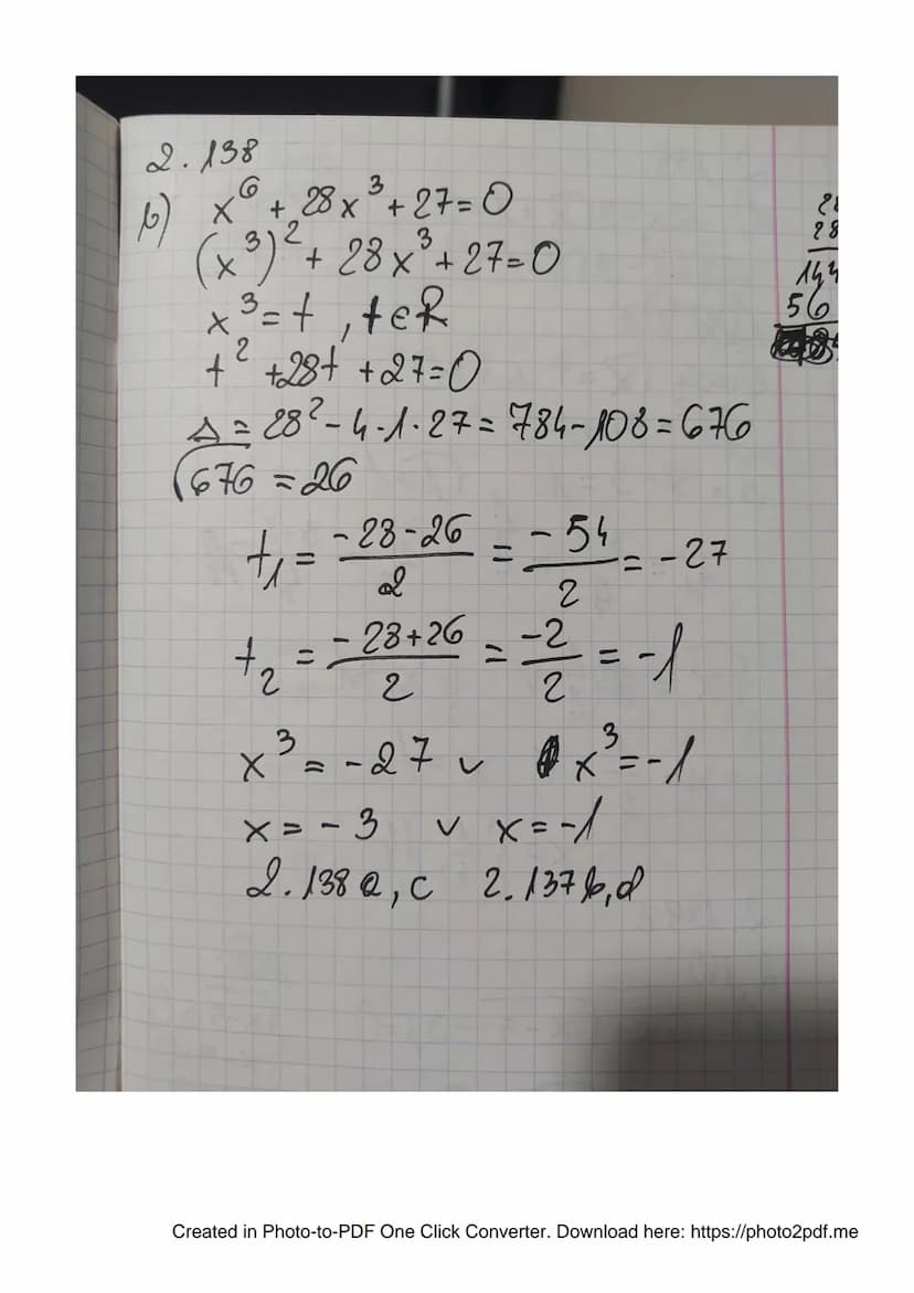 2.131
f) (x-5) (x² + 5x+25) = x (x²-4x)- 124
²-53= ³-4x²-124
= 4 x ² + 1 = 0
- (4x² - 1) = 0
4x²² -1=0
(2x - 1)(2x + 1) = 0
2x-1=0 v 2x+ 1 =