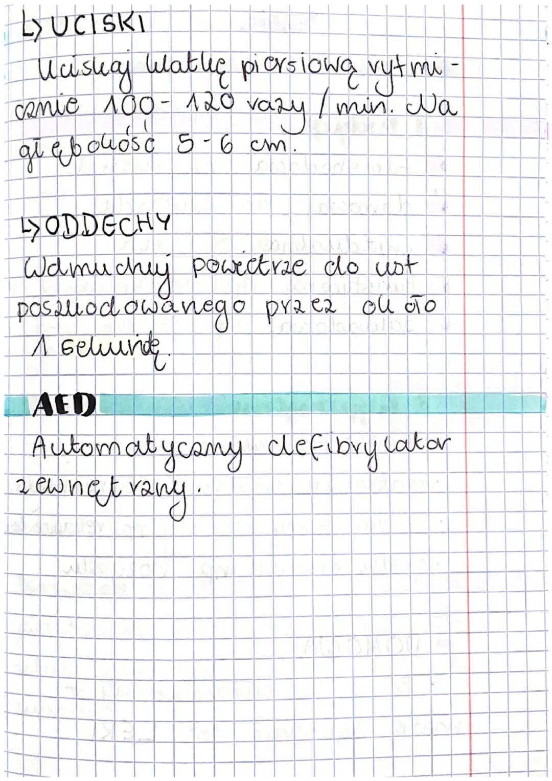 >
dissante
t-
- Resuscytacja urgseniowo - oddechowa.
Objany NZK
utrata przytomności
brali oddechu
brau tętna
wrot hose miesni
ogolna bladość