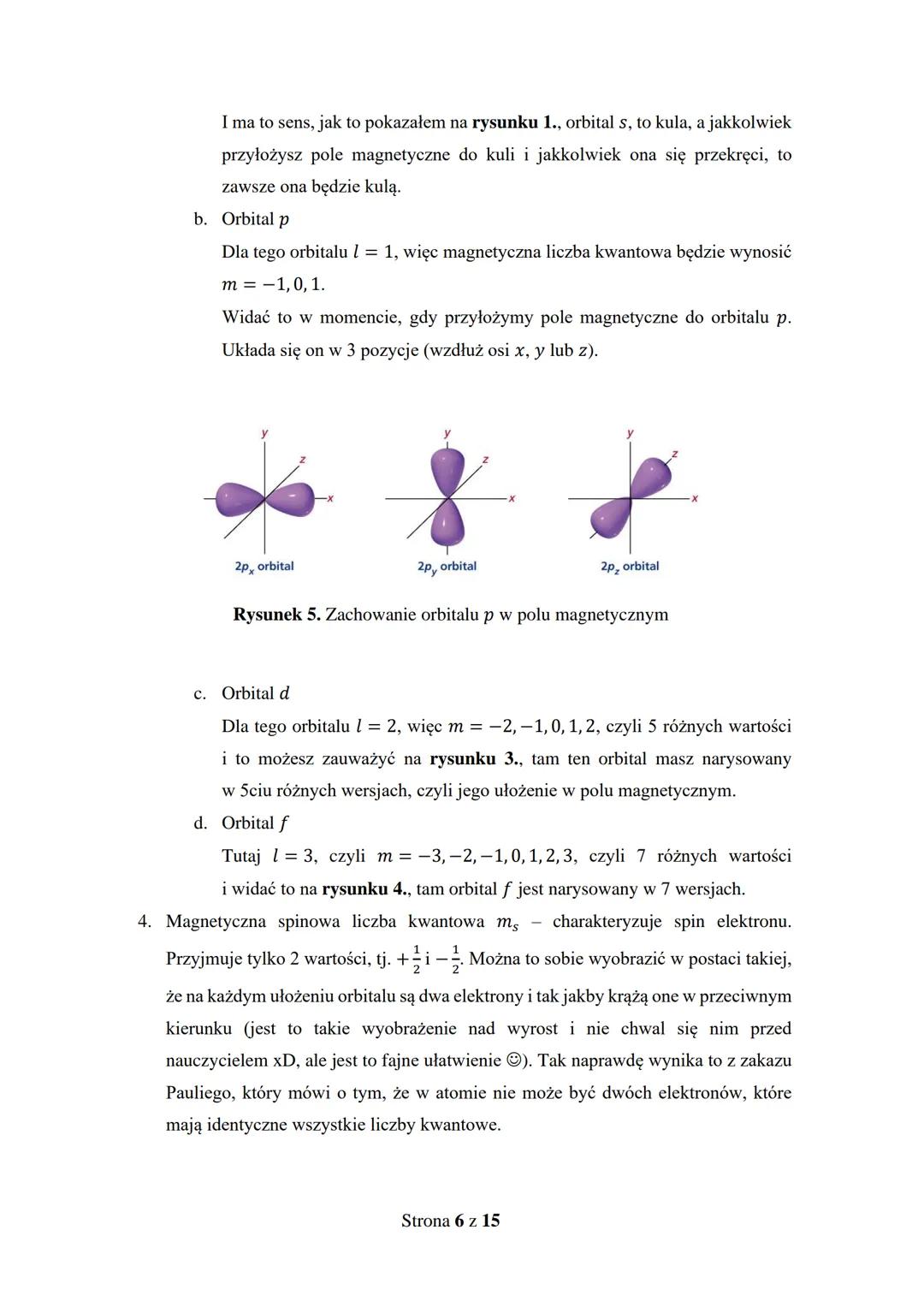 Elementy mechaniki kwantowej w ujęciu jakościowym
(liczby kwantowe)
Na etapie szkoły średniej wyróżniamy 4 liczby kwantowe:
1. Główna liczba