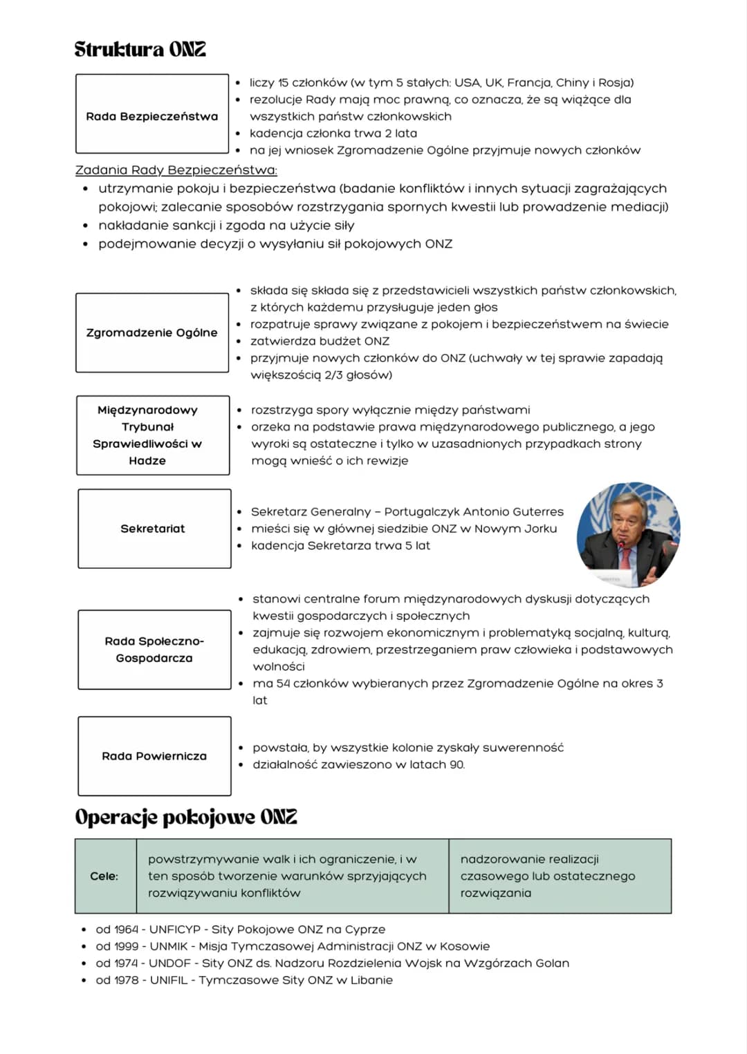 ONZ
idea powołania organizacji światowej powstała jeszcze w czasie trwania II wojny światowej
• za pierwsze dokumenty zapowiadające utworzen
