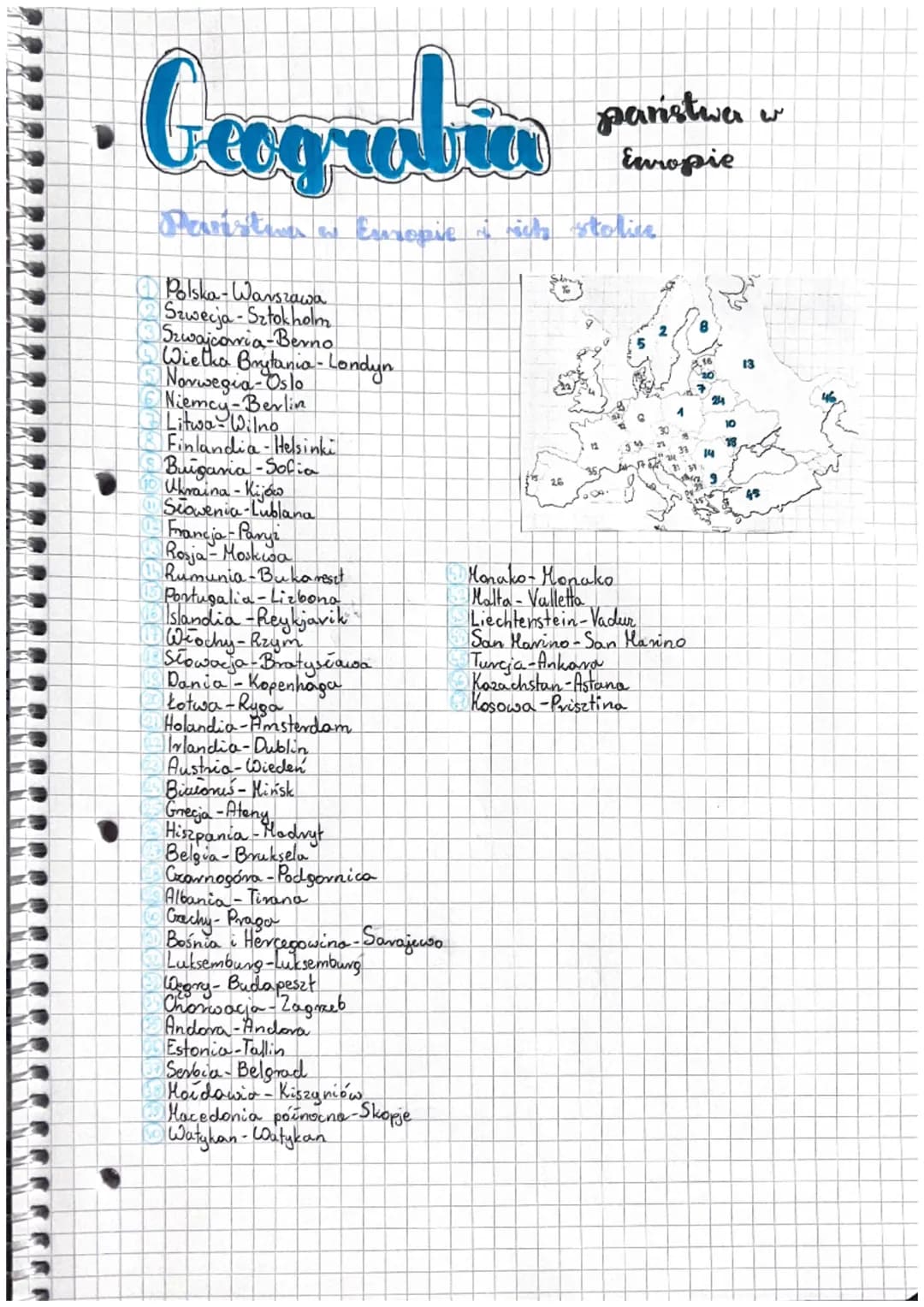 Geograbia
Panstwa w Europie i ich stolice
Polska-Warszawa
2 Szwecja - Sztokholm
Szwajcowia-Berno
Wielka Brytania - Londyn
Norwegia-Oslo
Wiln