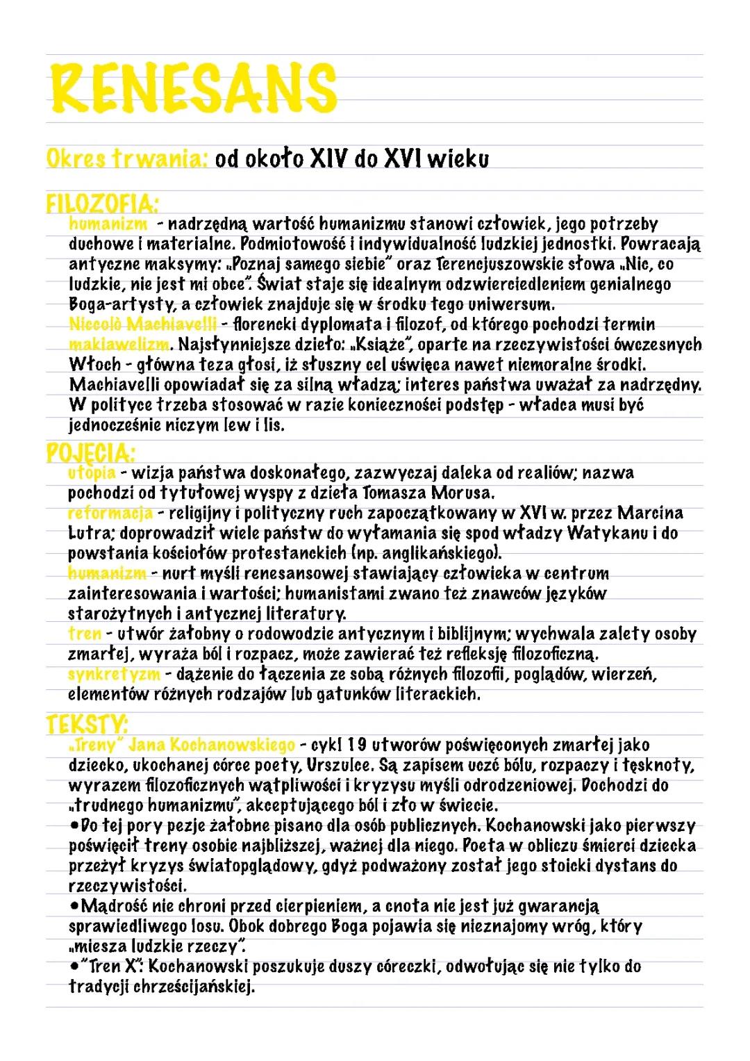 RENESANS epoka literacka 