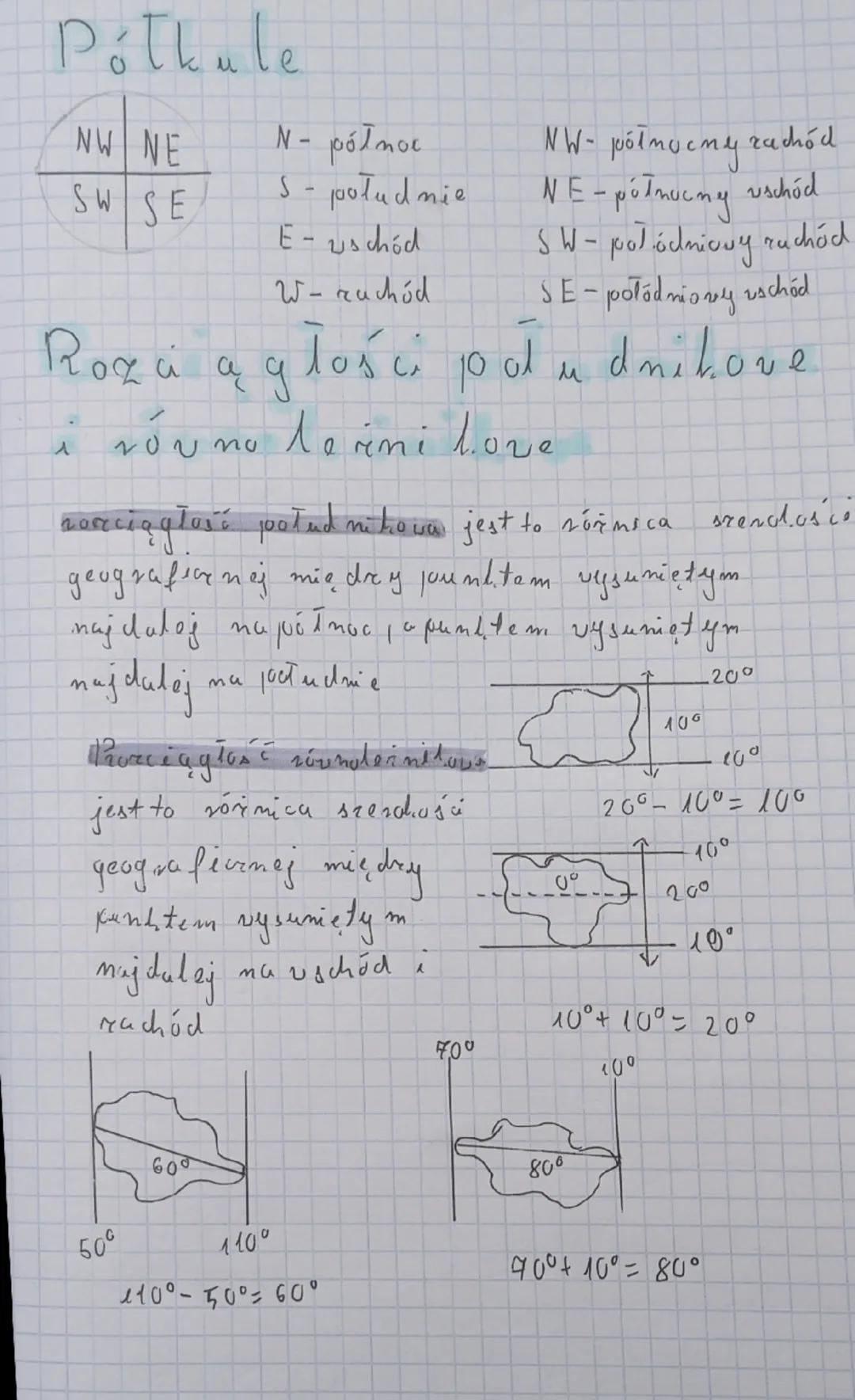 Wspólrxendne
Geograficzne

Poludniki:
* maja Loretatt półkrogu
* zbiegają się ubiegunach
* mają jed matovą długość
* poludmil. 0° i 180° tri