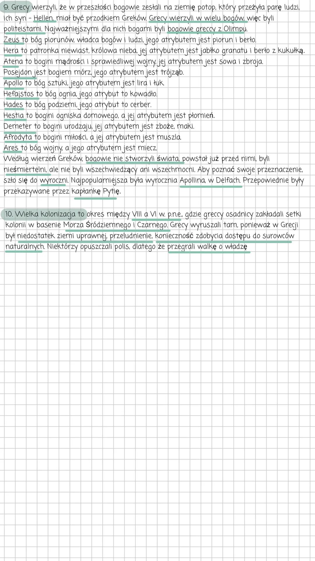 HELLADA I HELLENOWIE
1. Hellada to inna nazwa starożytnej Grecji. Dzieli się ona na Grecję właściwą, wyspy Morza
Egejskiego i zachodnie wybr