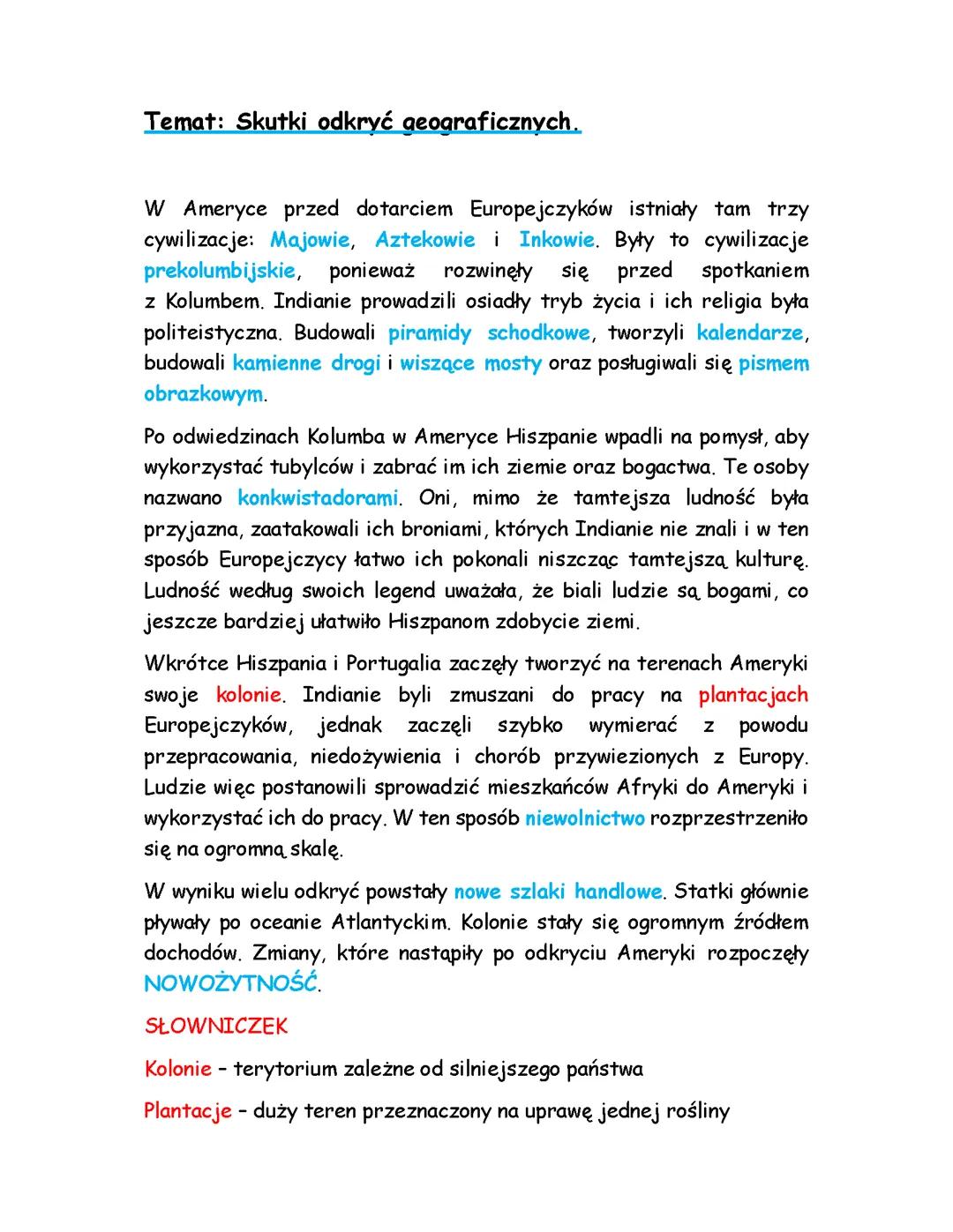 Skutki odkryć geograficznych