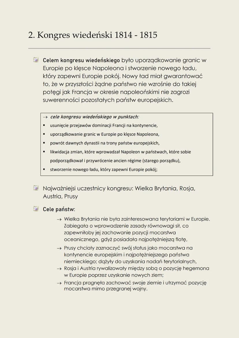I. EUROPA I ŚWIAT OD 1815 R.
DO POŁOWY XIX WIEKU
■ Rewolucja przemysłowa
■ Pokongresowy ład w Europie i próby jego obalenia
I Nowe kierunki 