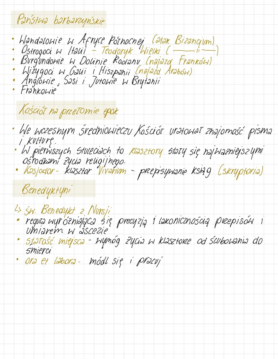 •
0
Państwa barbarzyńskie
Wandalowie w Afryce Północnej (atar Bizancjum).
Ostrogoci w Itali Teodoryk Wielki (
•
Kościół na przełomie spok
We