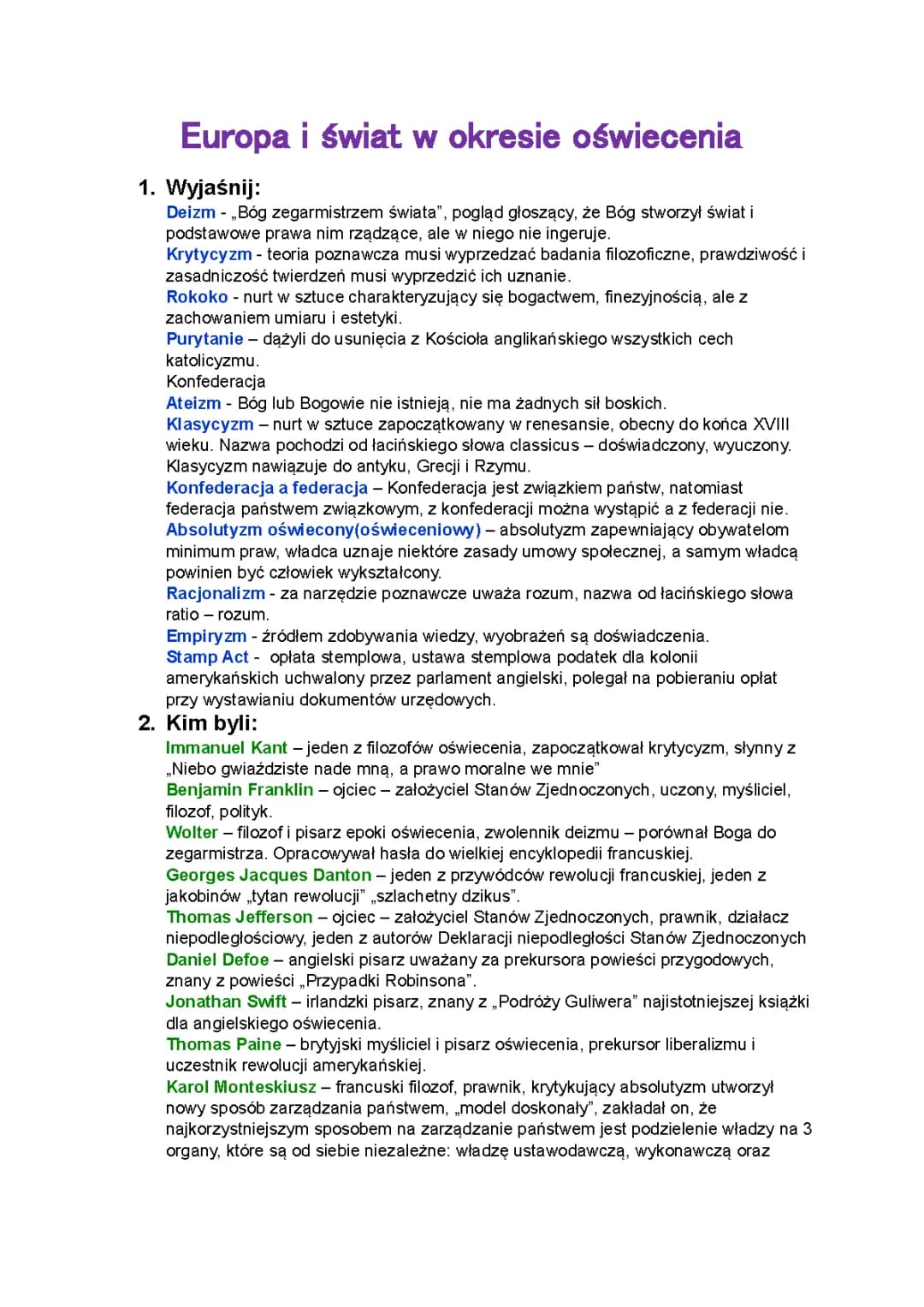 Co to jest Oświecenie? Najważniejsze informacje i postacie