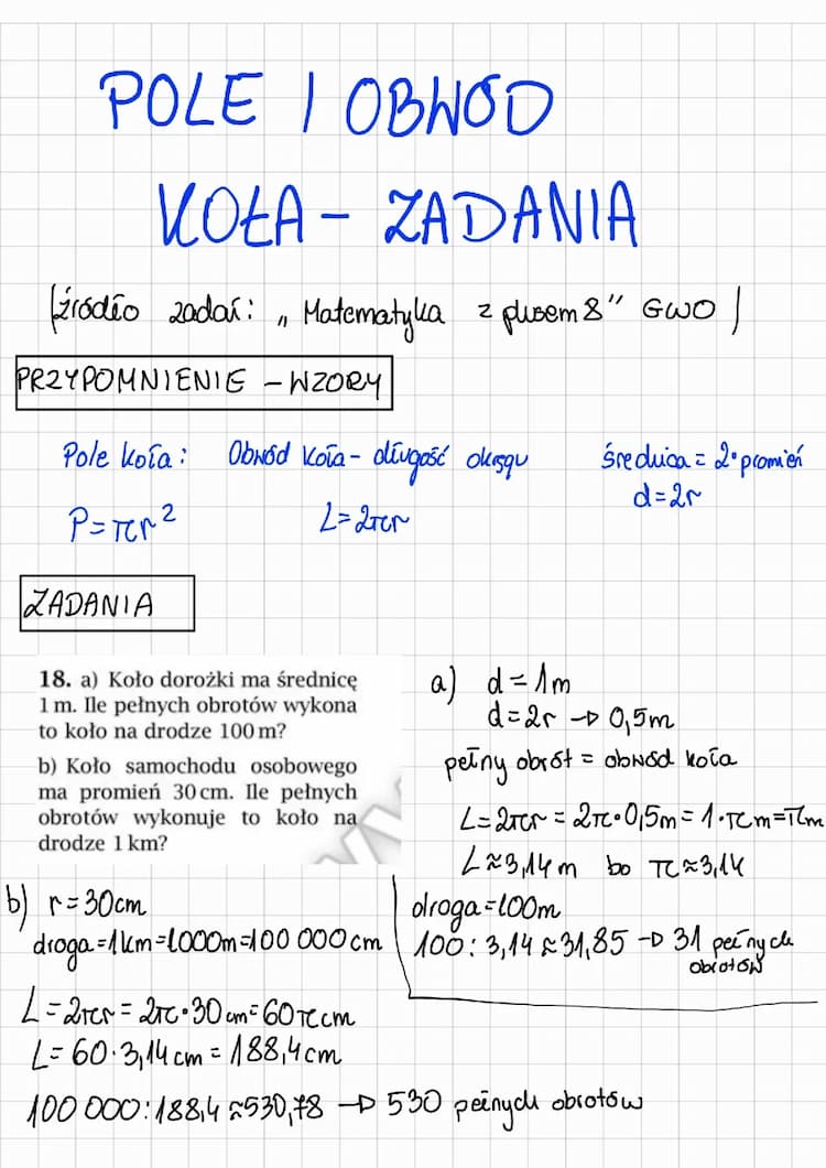 Know Pole i obwód koła -zadania thumbnail