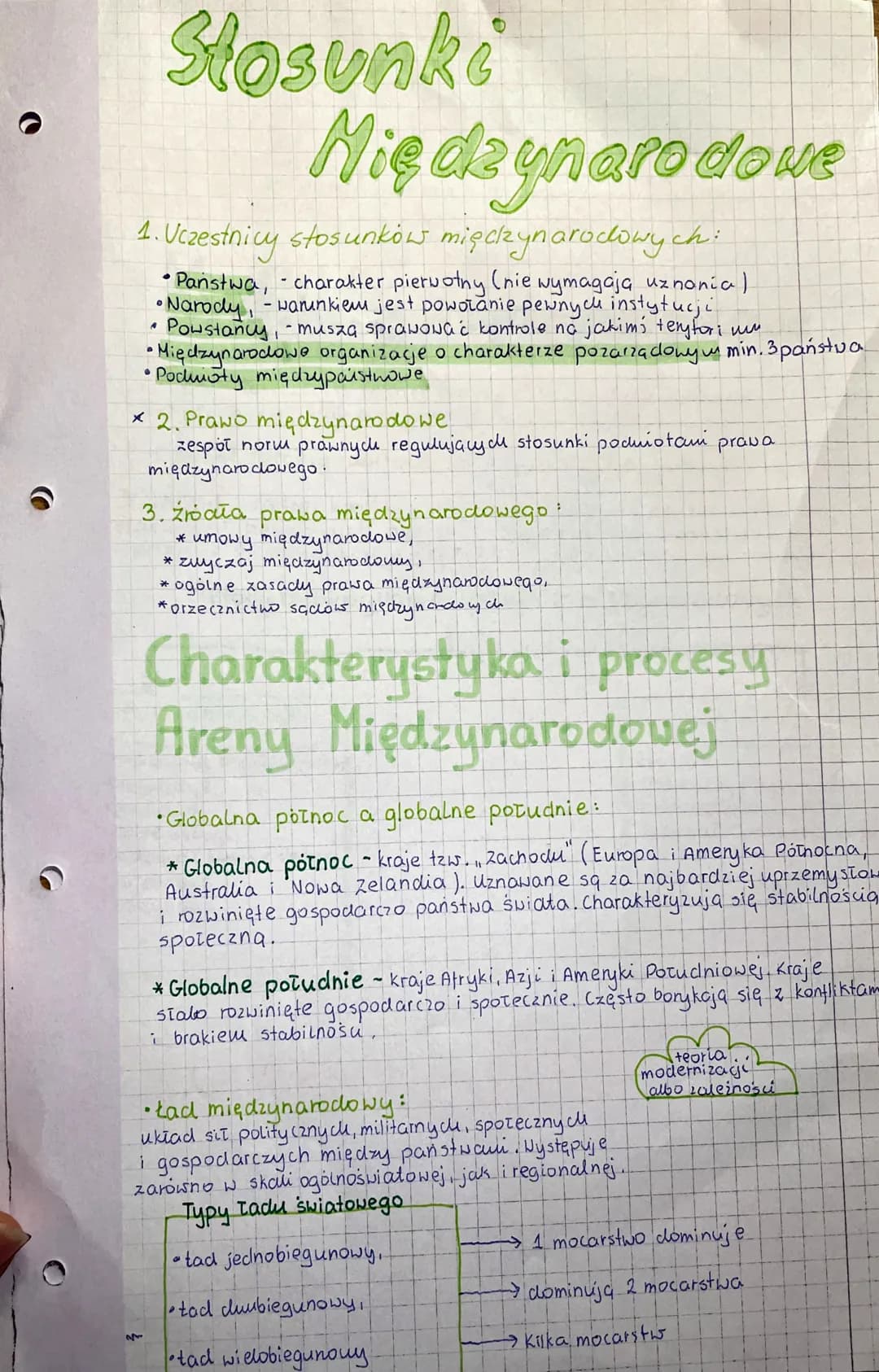 Stosunki
1. Uczestnicy stosunków międzynarodowych:
• Państwa,
- charakter pierwotny (nie wymagają uznania)
•Narody - warunkiem jest powołani