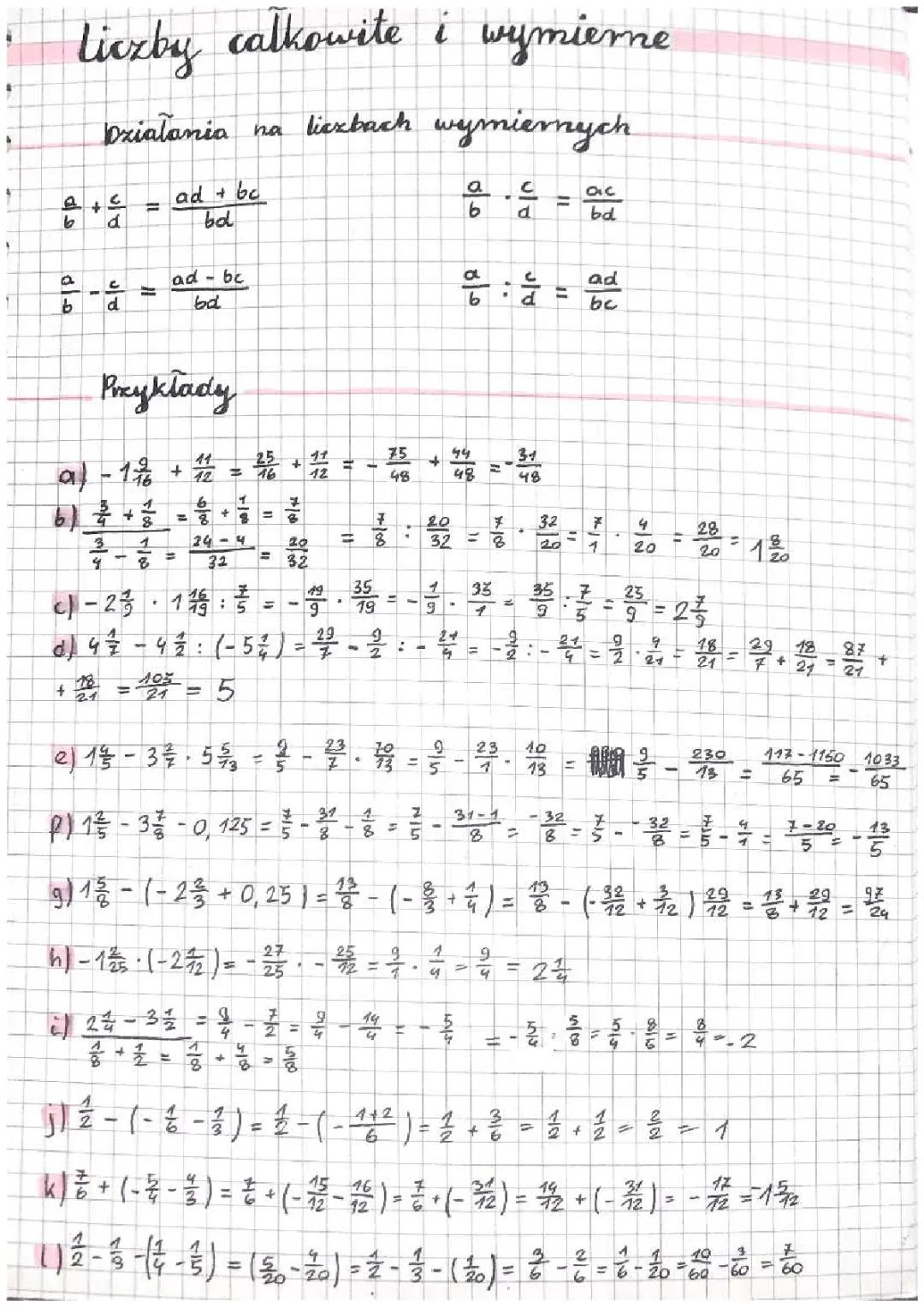 Liczby całkowite i wymierne