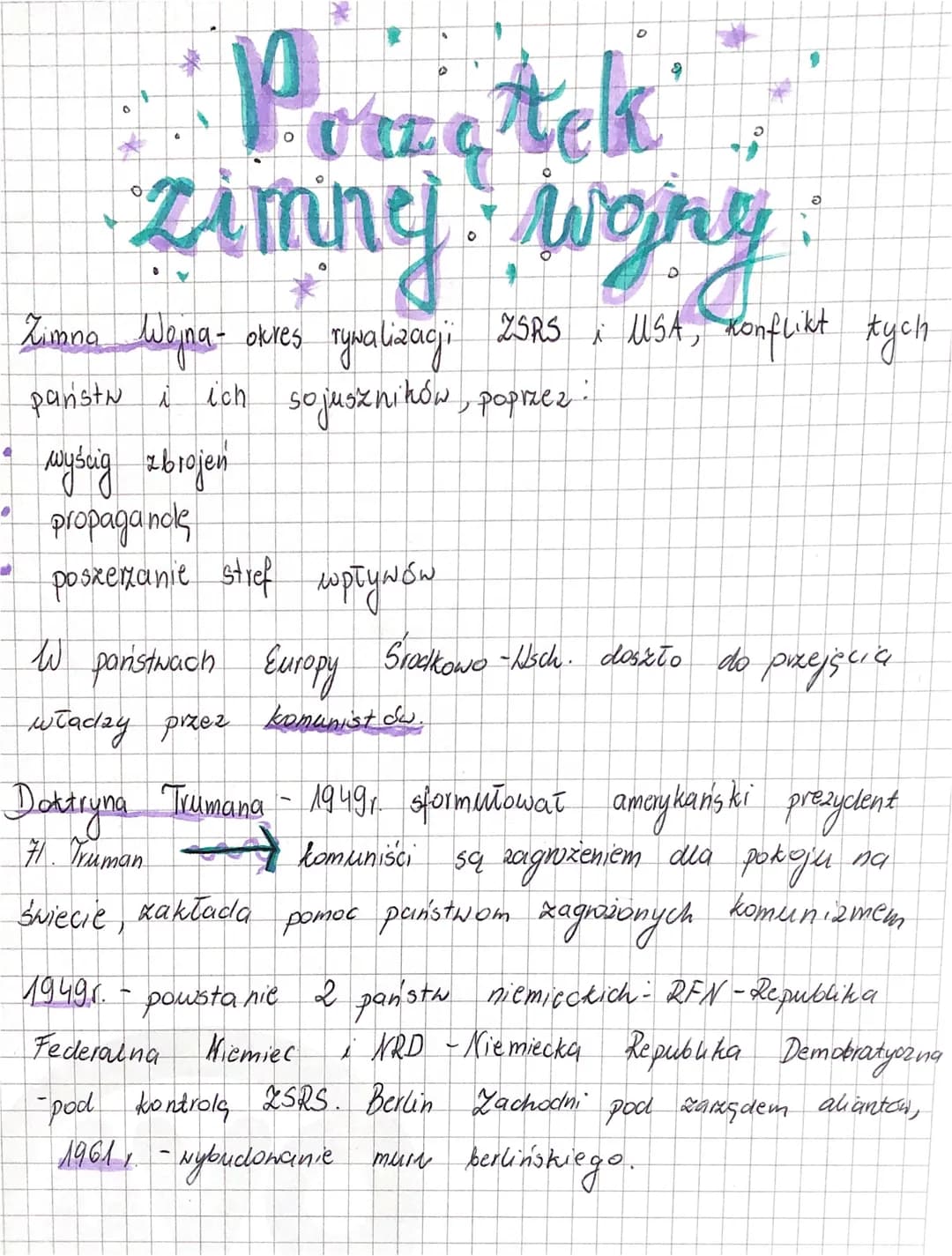 .
Poustek
zimny: wany
подру
Zimna Wena- okres rywalizacji ZSRS i USA, konflikt tych
0
ich sojuszników, poprzez
państw i ich
wyścig zbrojen
p