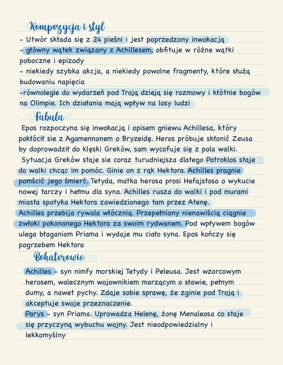 Hliada
Napisanie Iliady przypisuje się Homerowi - starożytnemu poecie, na
którego temat nie zachowały się żadne źródła historyczne . Iliada
