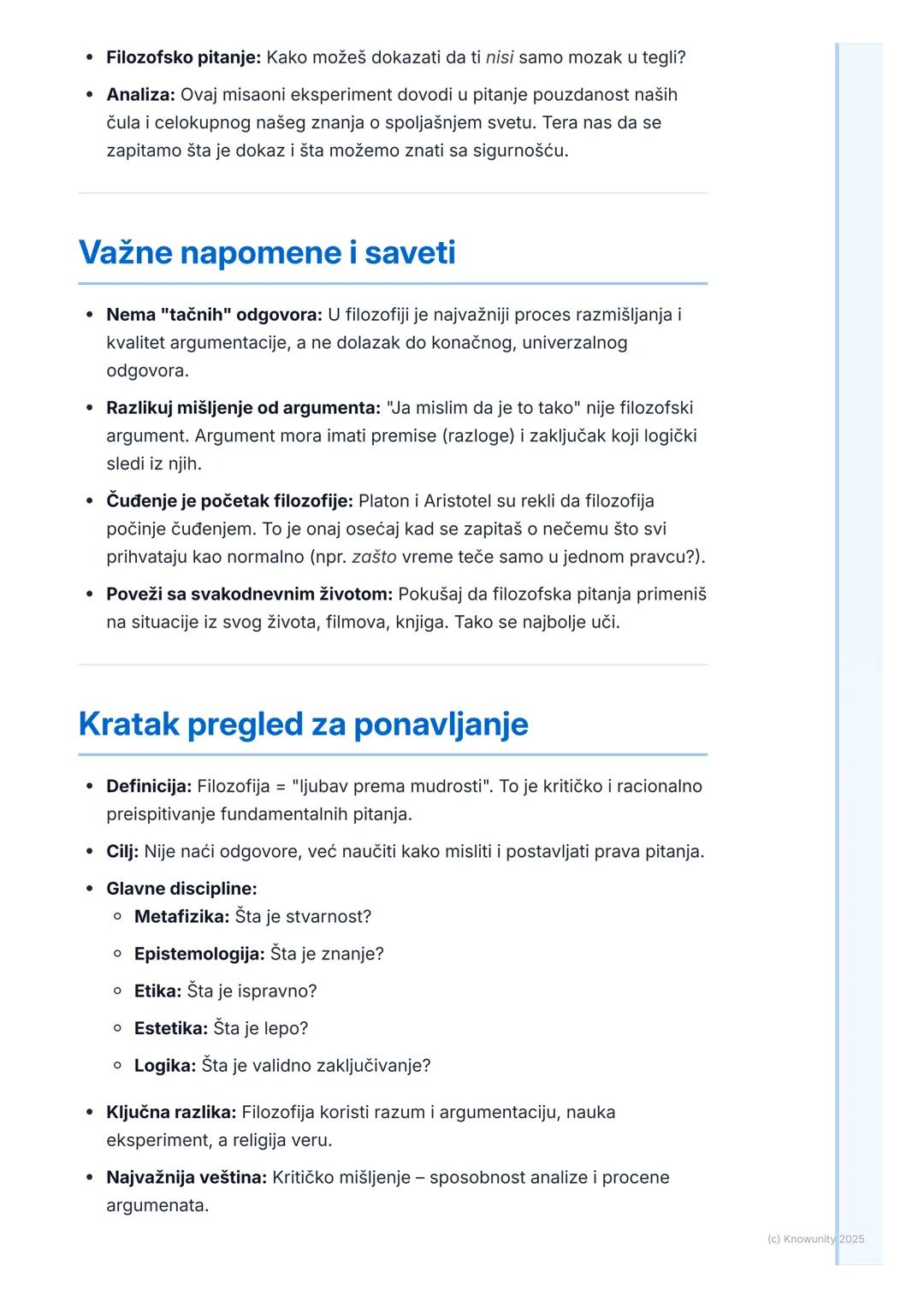 # Šta je filozofija?

Šta je filozofija? Uvodni pregled

Filozofija je, u suštini, pokušaj da se razume svet oko nas i naše mesto u
njemu. N