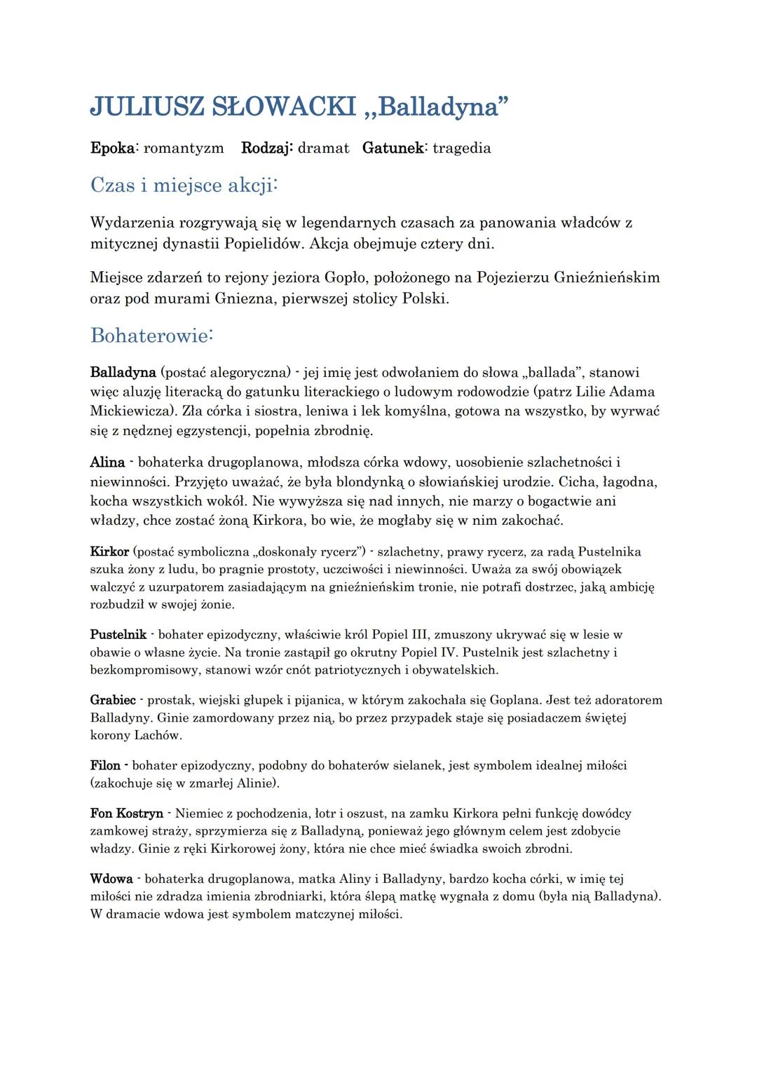 --- OCR Start ---
Goplana nimfa wodna, władczyni Gopła, kiedy swe istnienie splata z życiem człowieka i zaczyna
ingerować w przebieg zdarzeń