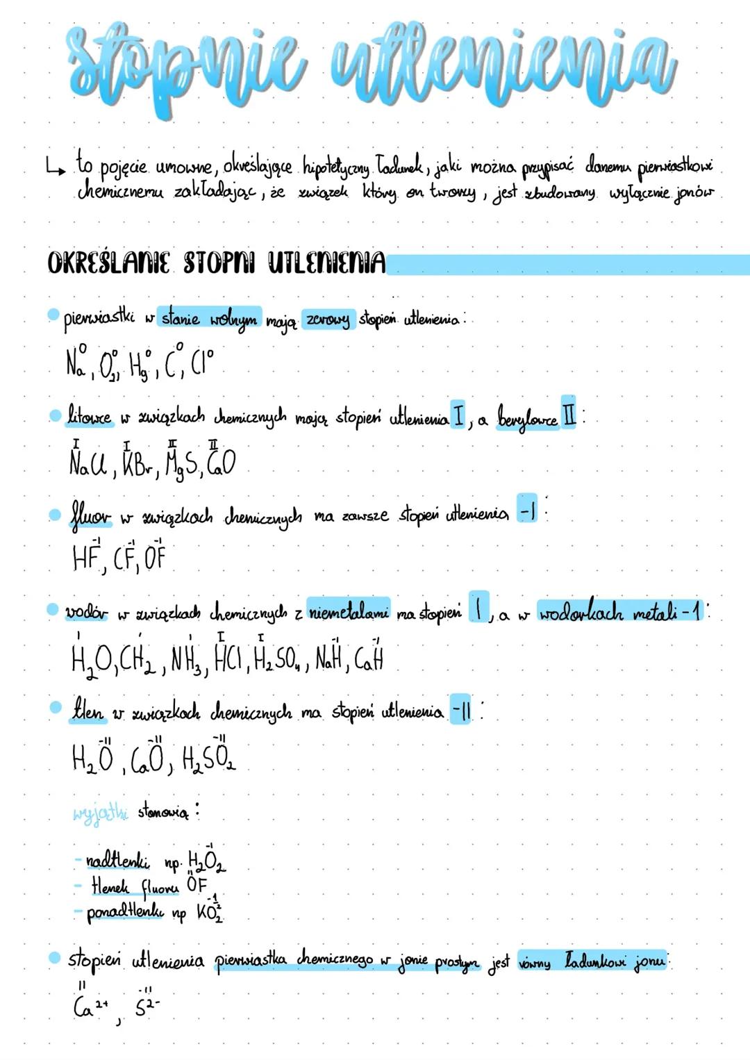 Stopnie utleniania w chemii - Przewodnik dla uczniów