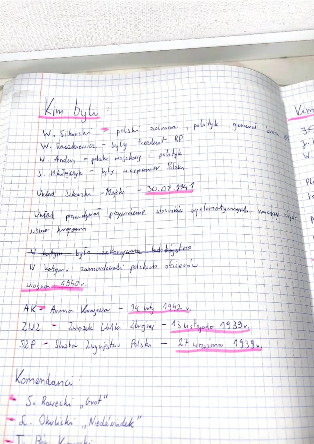 Kim byli
W. Sikorskr
polski zołmera
Prezdent RP
W. Raczkiewicz
byly
W. Anders - polska wojskowy polityk
S. M.kly szyk
byly Nicepremier
ev Po