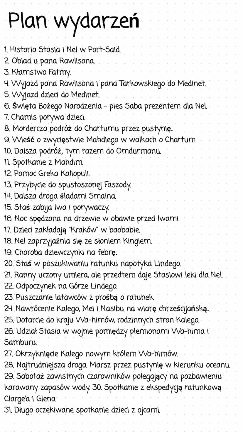 W pustyni iw puszczy
Streszczenie
Główni bohaterowie, czternastoletni Staś
Tarkowski i ośmioletnia Nel Rawlison, zostają
porwani przez Bedui