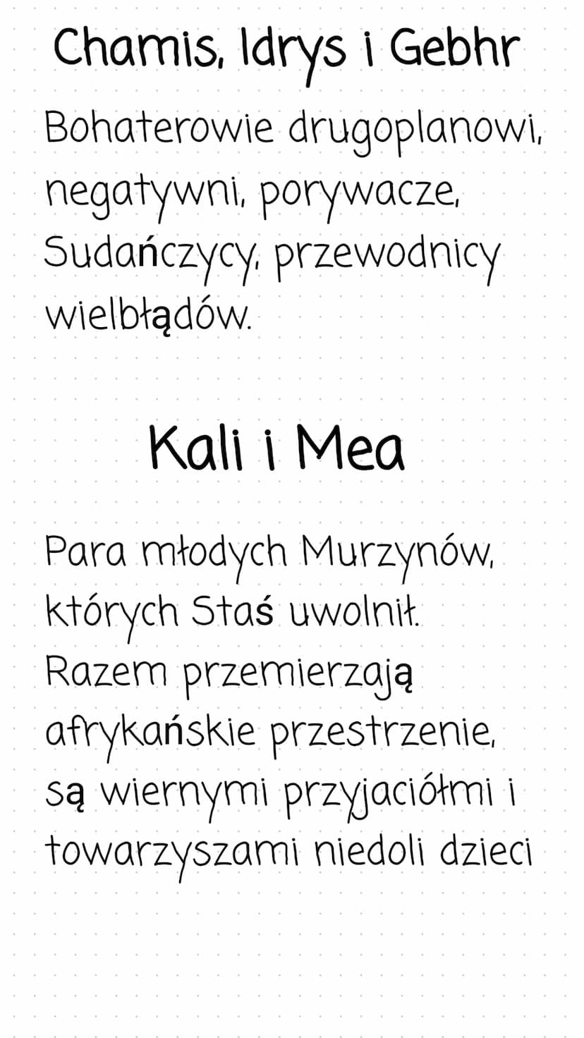 W pustyni iw puszczy
Streszczenie
Główni bohaterowie, czternastoletni Staś
Tarkowski i ośmioletnia Nel Rawlison, zostają
porwani przez Bedui
