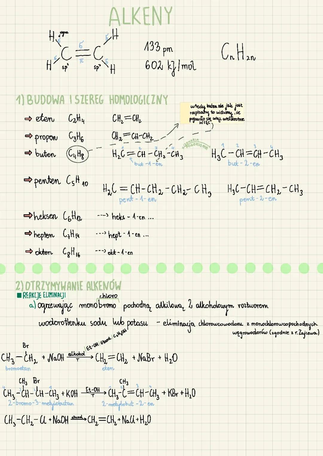 Alkeny - Najważniejsze Informacje Chemiczne