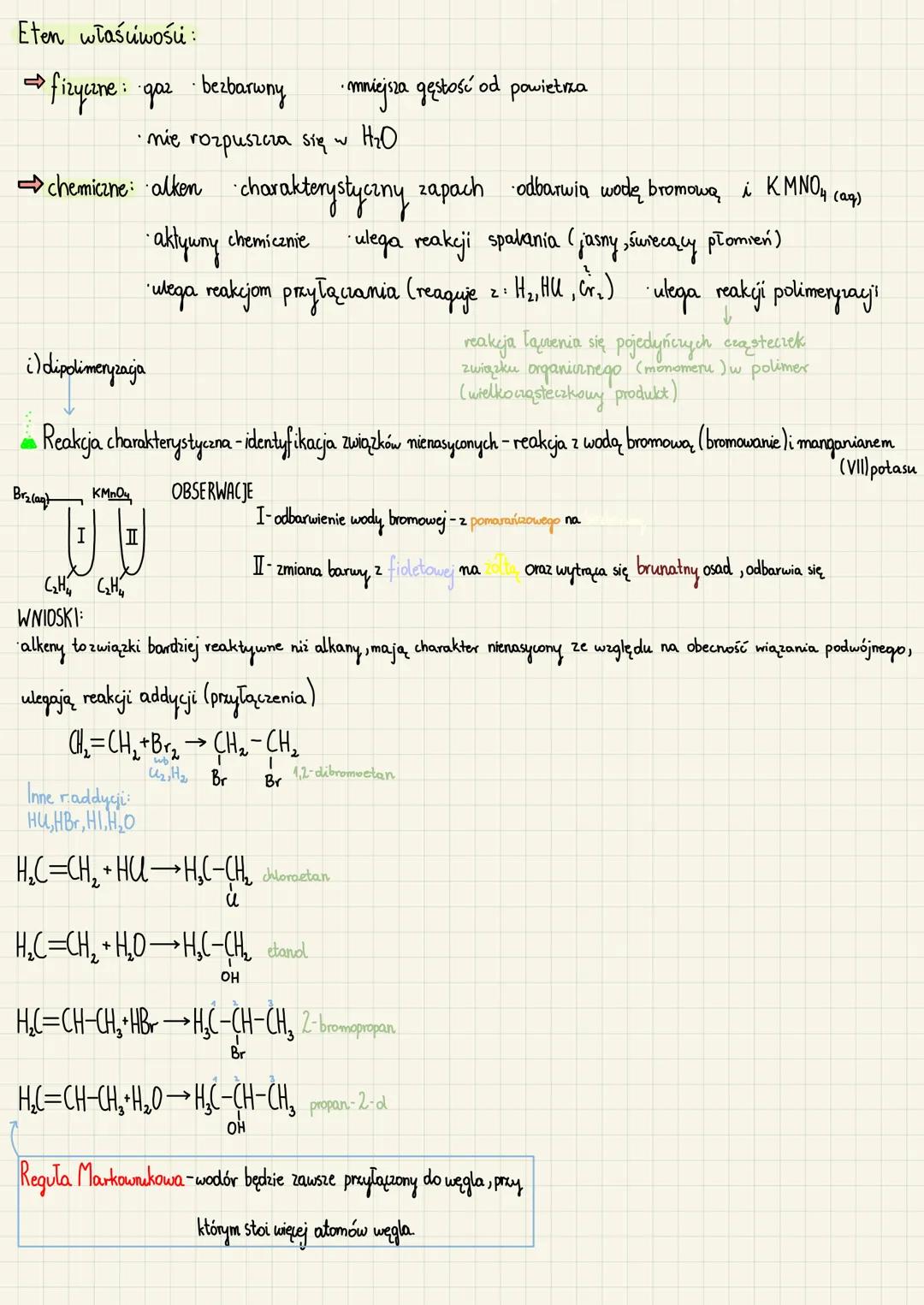 WE=
С
H
TC
4
1) BUDOWA
→ eten
I SZEREG
Cattu
propen C3H6
buten
C4H8
penten C5H 10
heksen C6H₁2
→ hepten C₂H₁4
⇒okten Cg H 16
ALKENY
133
pm
6