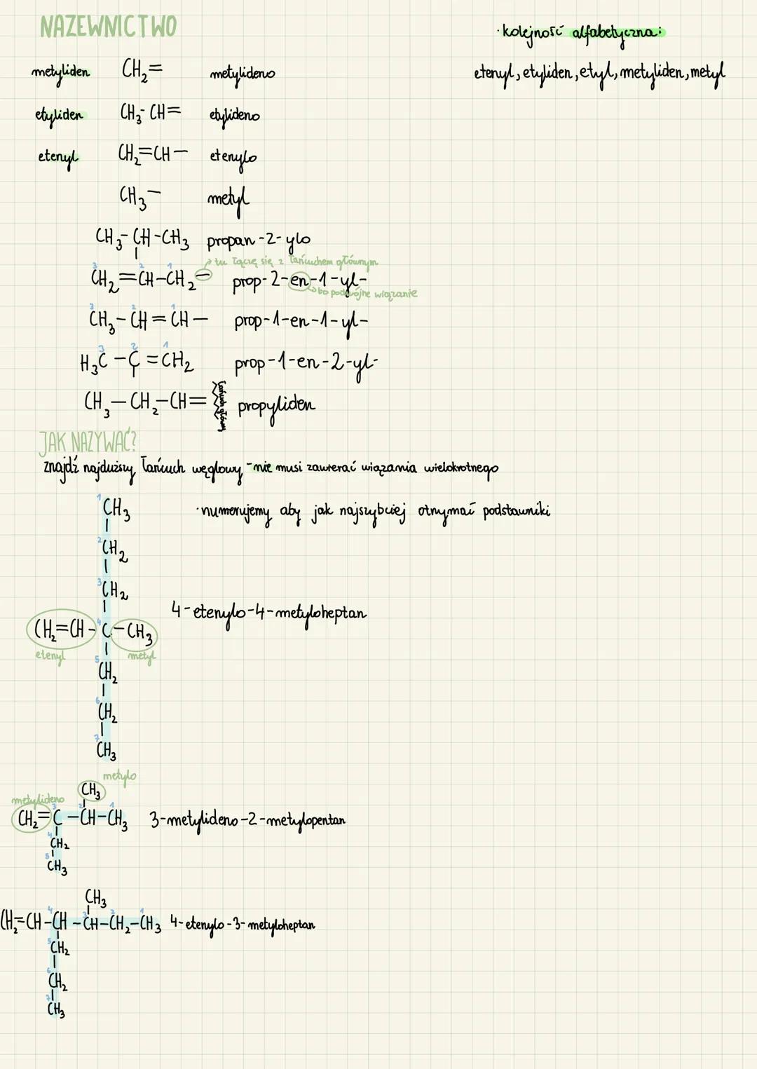 WE=
С
H
TC
4
1) BUDOWA
→ eten
I SZEREG
Cattu
propen C3H6
buten
C4H8
penten C5H 10
heksen C6H₁2
→ hepten C₂H₁4
⇒okten Cg H 16
ALKENY
133
pm
6