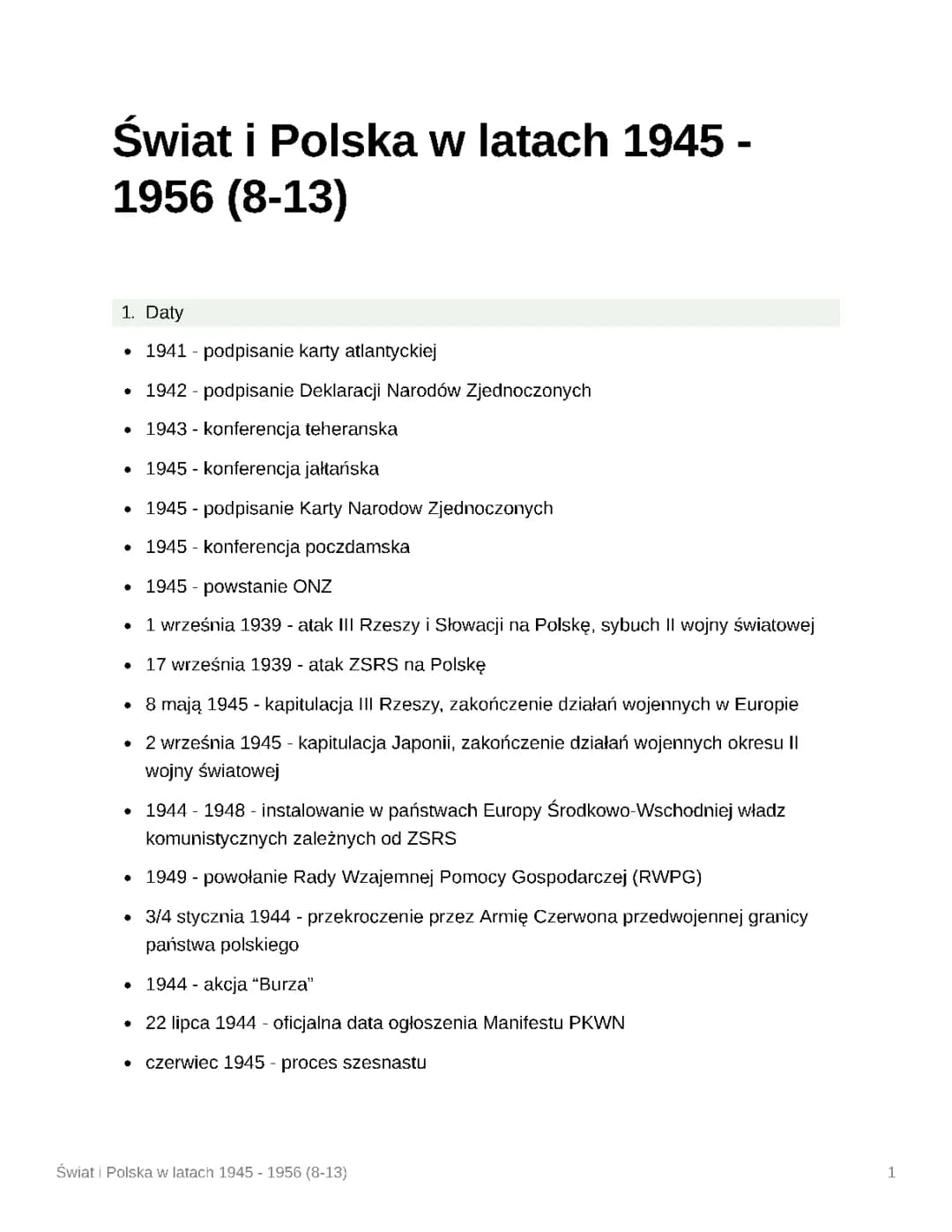 Polska i Świat w latach 1945-1956: Historia, ważne wydarzenia i Konferencja w Jałcie