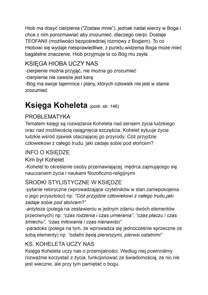 Biblia
STARY TESTAMENT
Został spisany w języku hebrajskim i aramejskim. Najstarszy zapis to
zapis z Księgi liczb, został spisany mniej więce