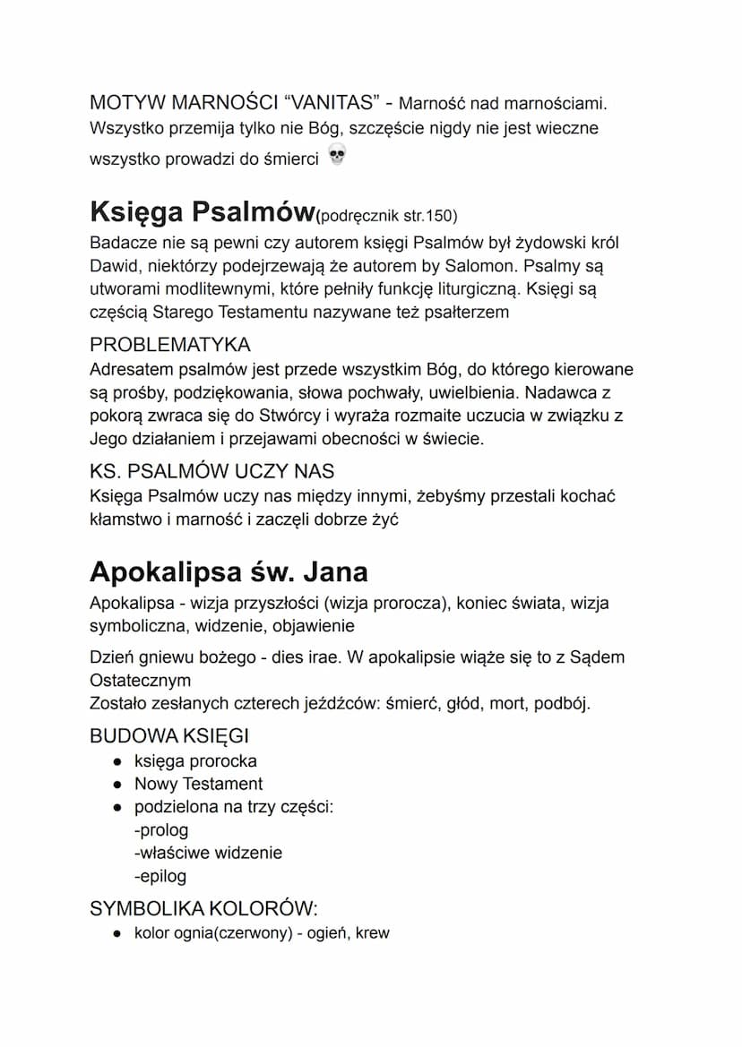 Biblia
STARY TESTAMENT
Został spisany w języku hebrajskim i aramejskim. Najstarszy zapis to
zapis z Księgi liczb, został spisany mniej więce