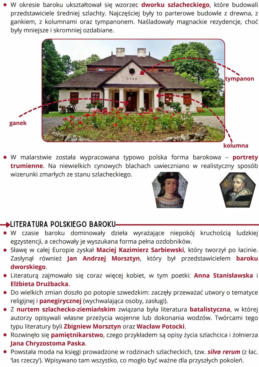 --- OCR Start ---
barok i sarmatyzm w
Rzeczypospolitej
1597-1635
budowa kościoła
św. Piotra i Pawła w Krakowie
1681-1696
budowa pałacu
w Wil