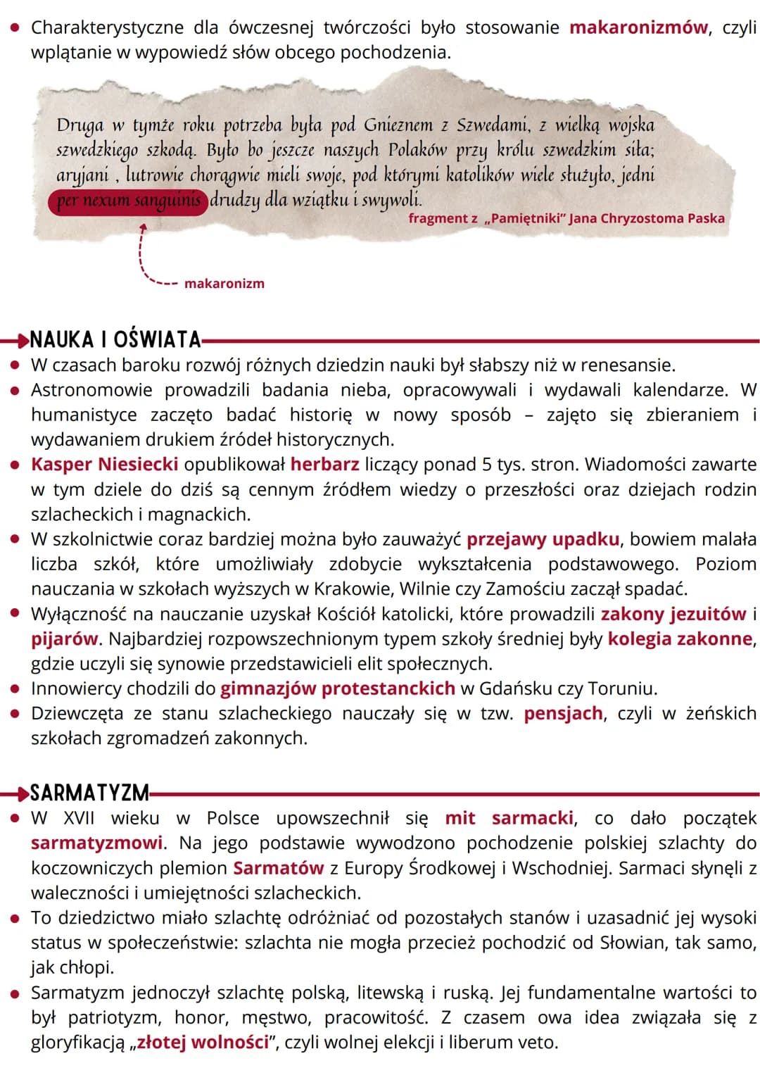 --- OCR Start ---
barok i sarmatyzm w
Rzeczypospolitej
1597-1635
budowa kościoła
św. Piotra i Pawła w Krakowie
1681-1696
budowa pałacu
w Wil