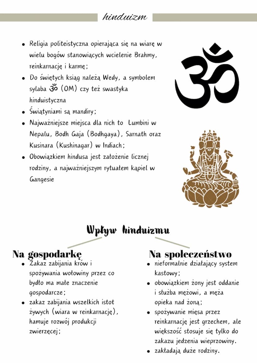 RELIGIE ŚWIATA
Religia to system wierzeń oraz powiązanych z nimi obrzędów i zasad
moralnych. Kształtuje ona postawy życiowe i system wartośc