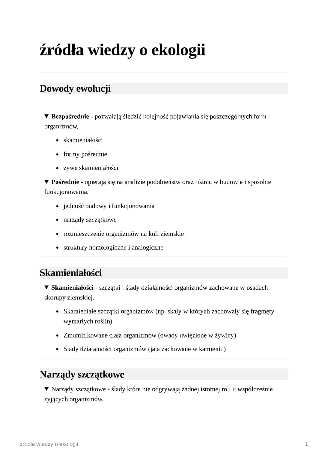 Źródła wiedzy o ekologii 