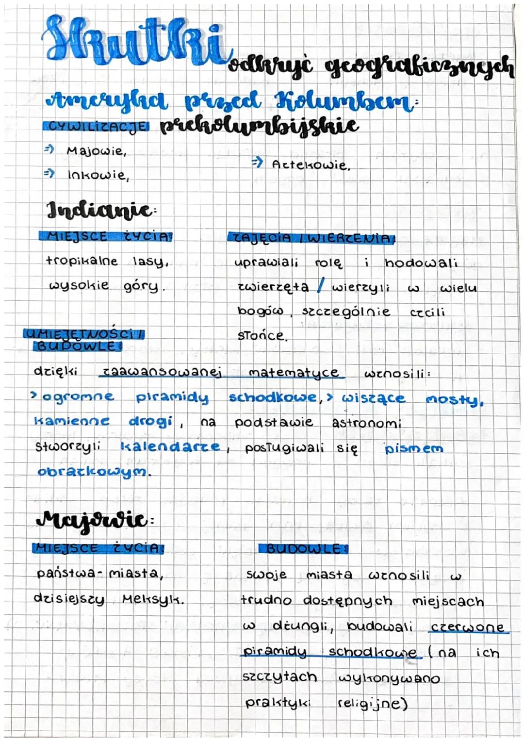 Skutki odkryć geograficznych (klasa 6, nowa era)