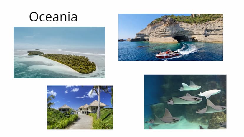 Środowisko
przyrodnicze Australii i
Oceanii Położenie
• jest najmniejszym kontynentem na Ziemi (7,7 mln km2)
leży na półkulach południowej i
