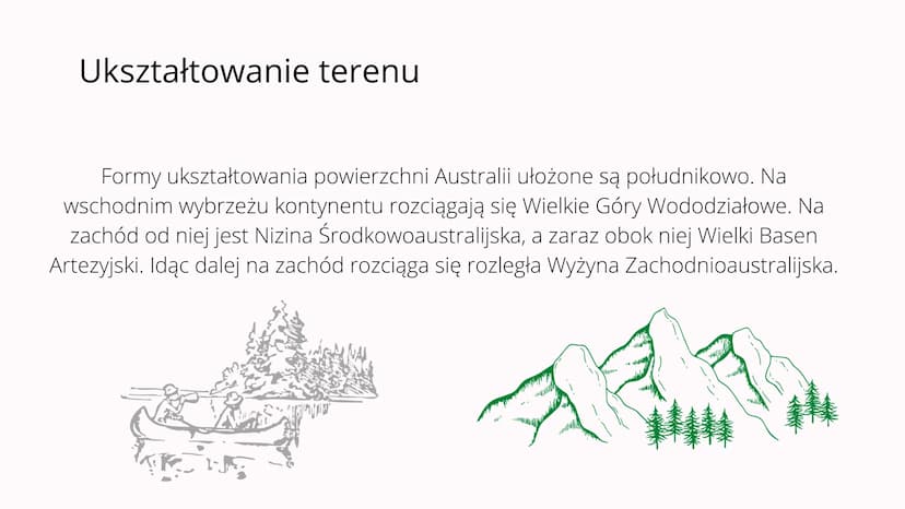 Środowisko
przyrodnicze Australii i
Oceanii Położenie
• jest najmniejszym kontynentem na Ziemi (7,7 mln km2)
leży na półkulach południowej i