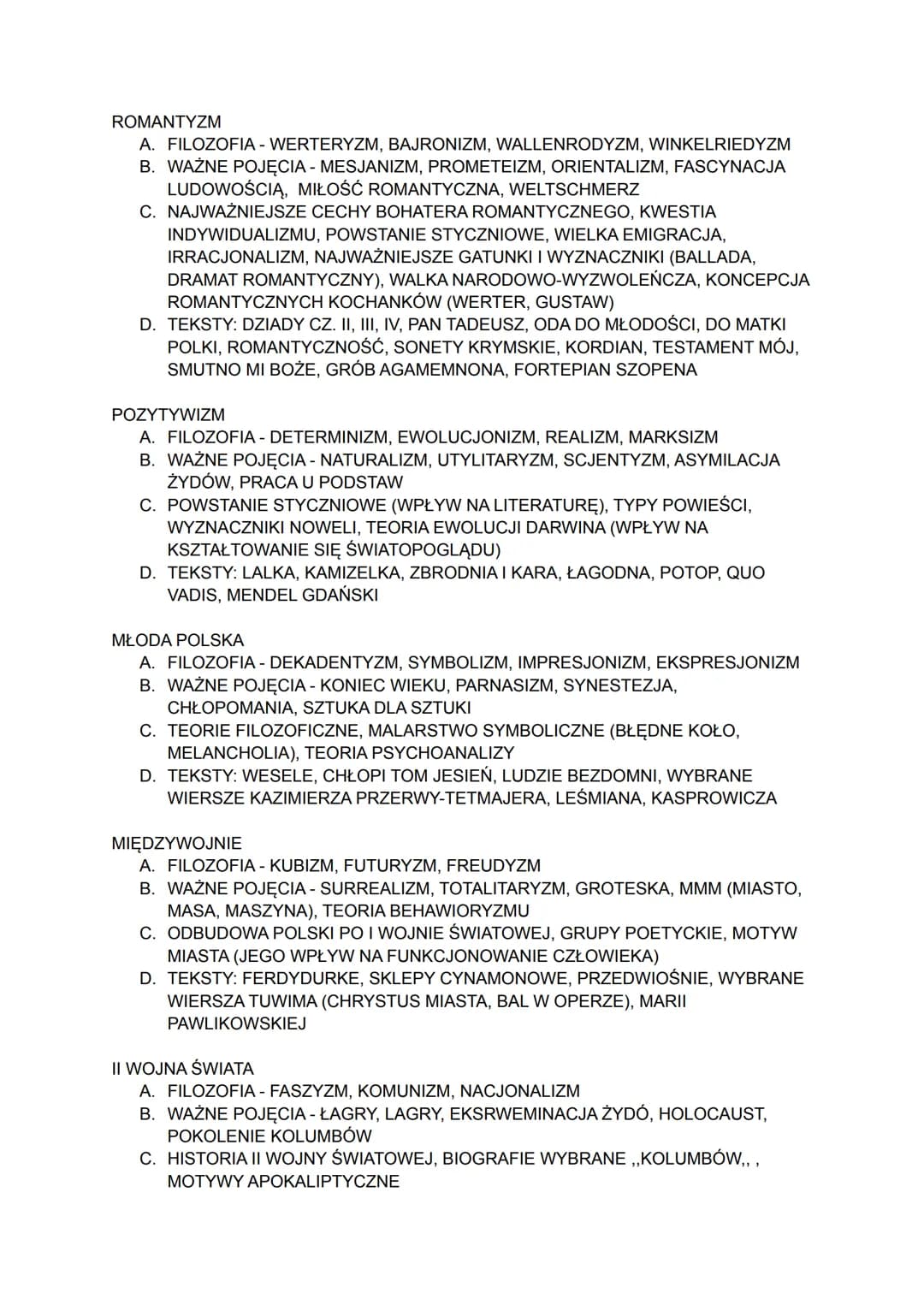 ANTYK
A. FILOZOFIA - STOICYZM, EPIKUREIZM, CYNIZM, SCEPTYCYZM, HEDONIZM
B. WAŻNE POJĘCIA - TOPOS, ARCHETYP, HAMARTIA, KATHARSIS, ZASADA
MIME