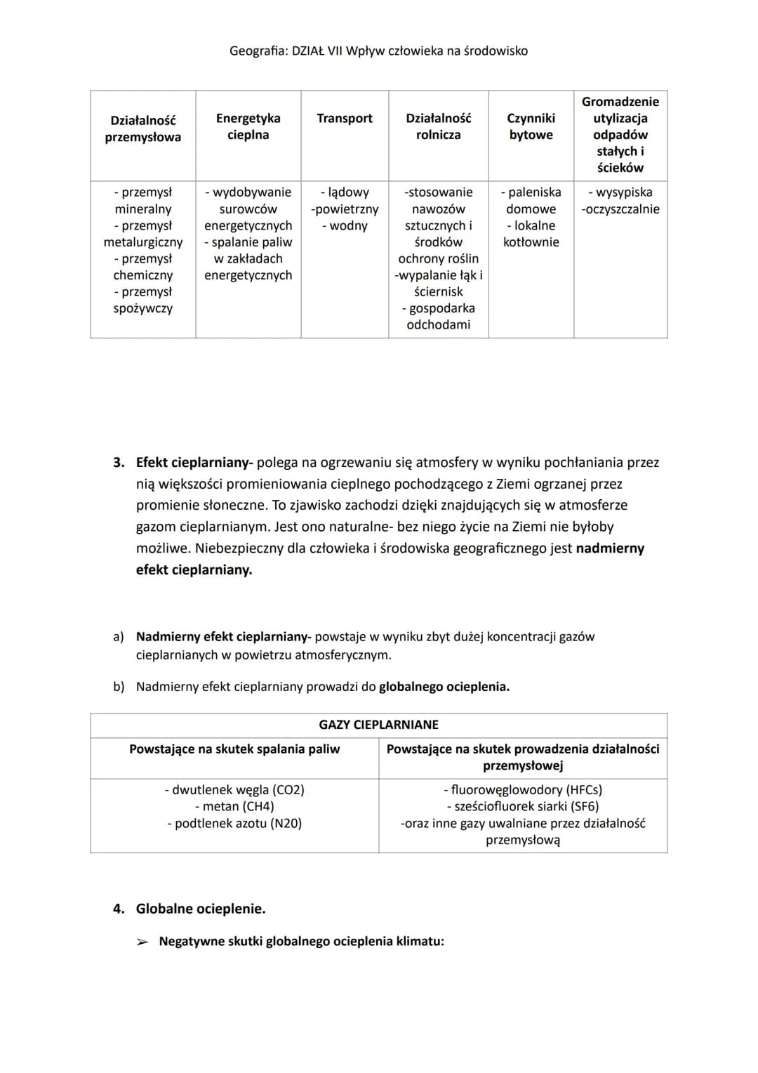 Geografia: DZIAŁ VII Wpływ człowieka na środowisko
1
Temat: Konflikt w relacji człowiek-środowisko przyrodnicze.
1. Środowisko przyrodnicze 