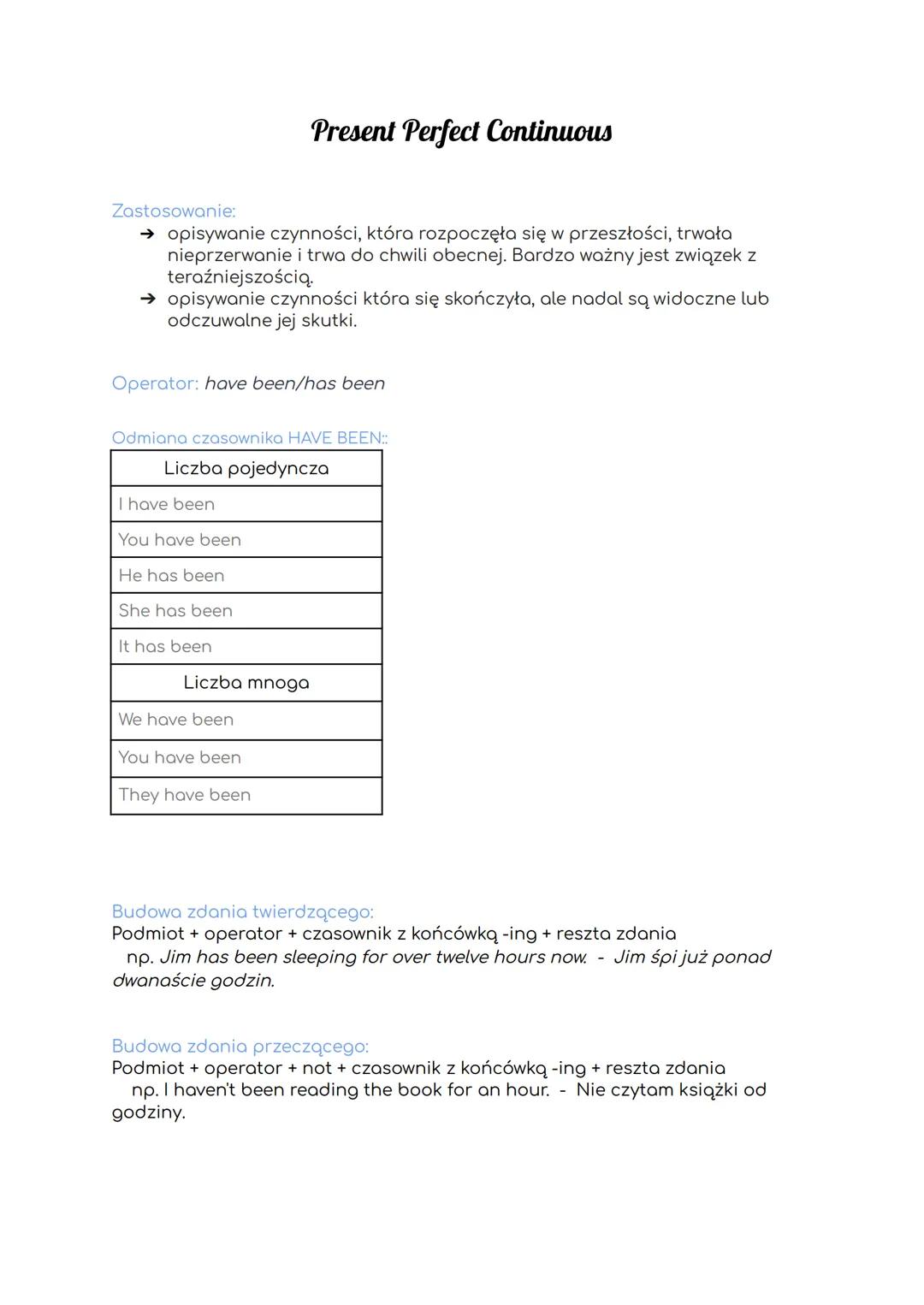 Present Perfect Continuous