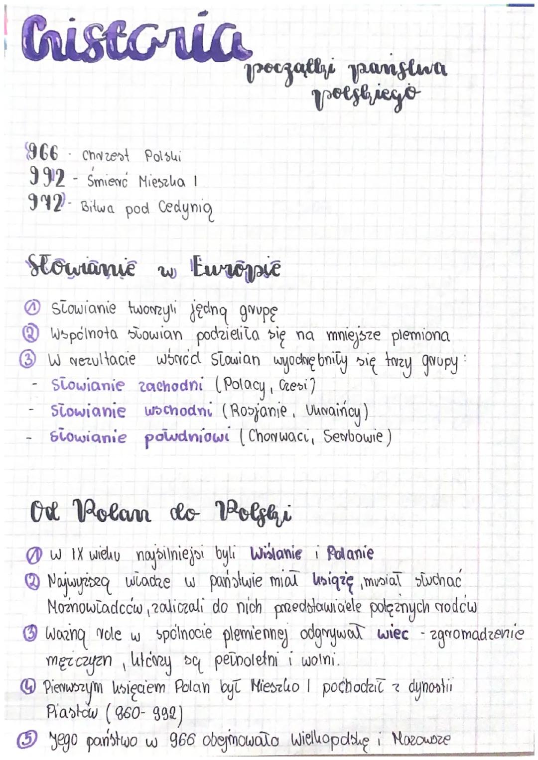 # Cristoria
początki panstwa
polskiego

966 chrzest Polski
992- Śmierć Mieszka I
972- Bitwa pod Cedynią

# Słowianie w Europie
@słowianie tw