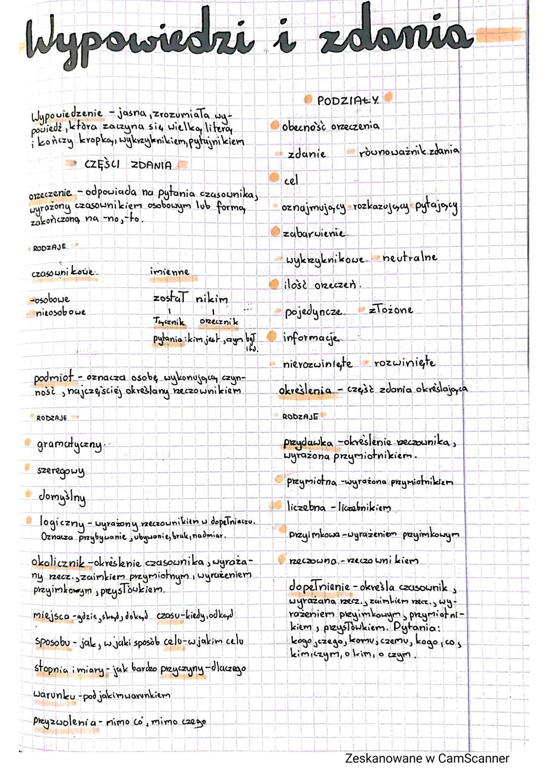Wypowiedzi i Zdania - Imiesłowy Klasa 8
