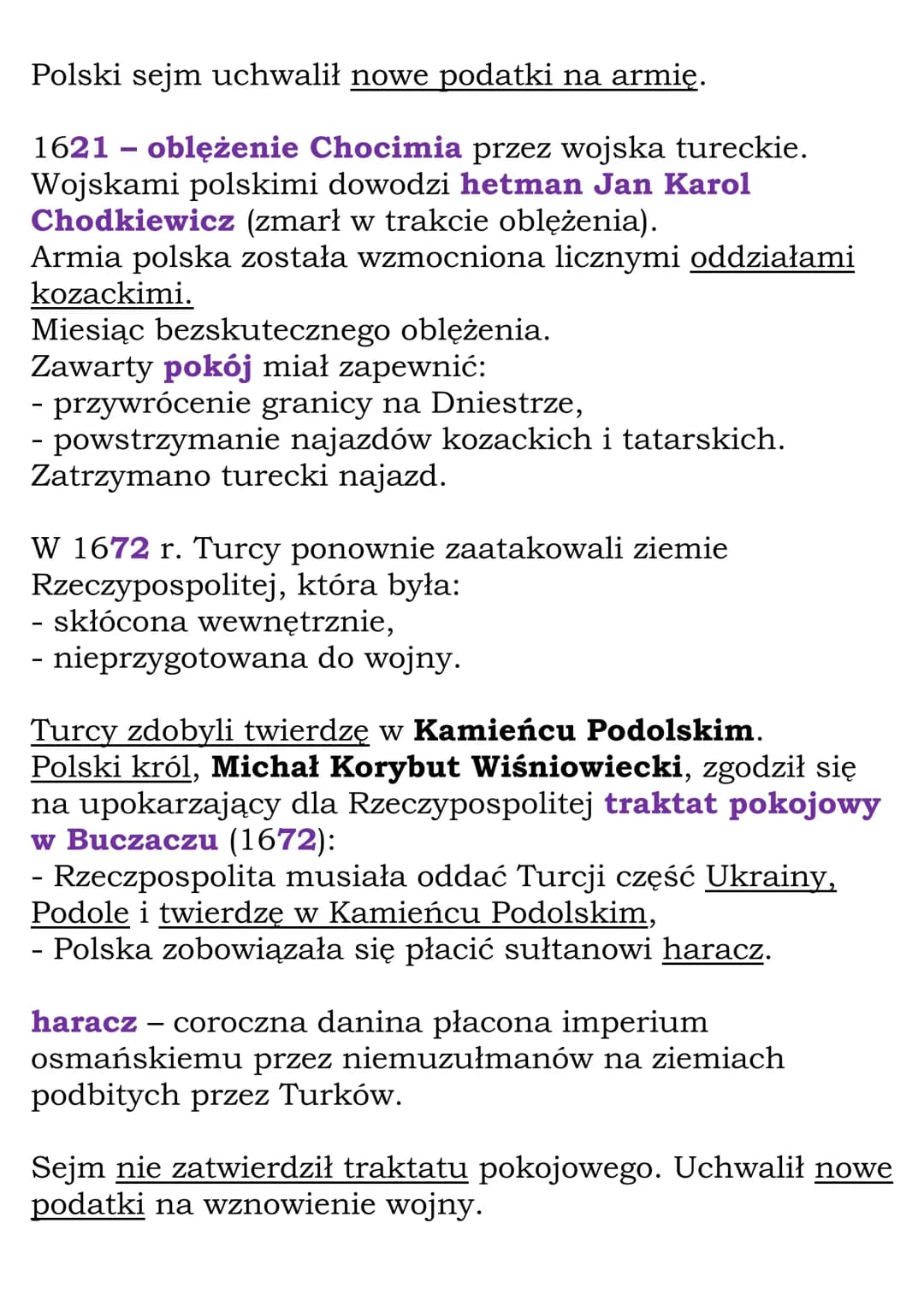 
<p>W 17 wieku doszło do serii wojen polsko-tureckich, które miały różnorodne przyczyny i skutki. Rywalizacja o wpływy w Mołdawii, najazdy K