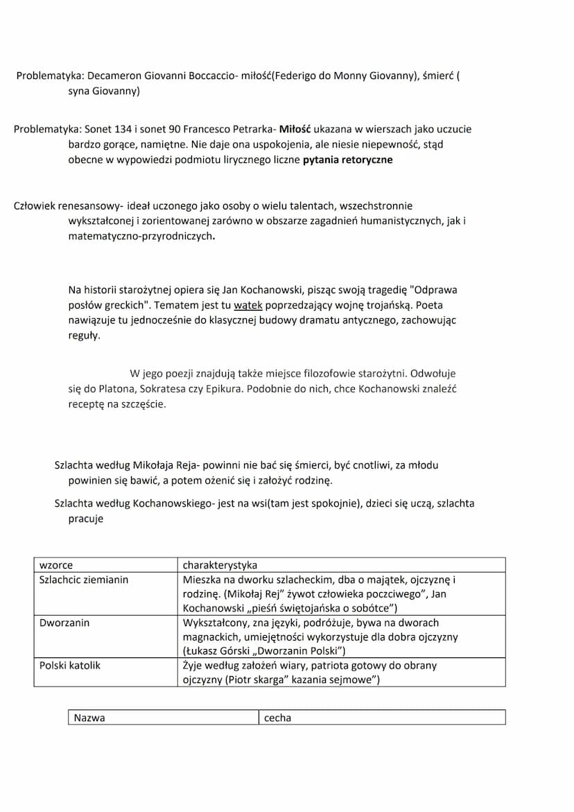 Początek
koniec
wydarzenia
Włochy
II połowa XIVw.
Początek XVIw.
Zna języki obce
i klasyczną łacinę
rok
Europa
Renesans(odrodzenie)- „Renai 