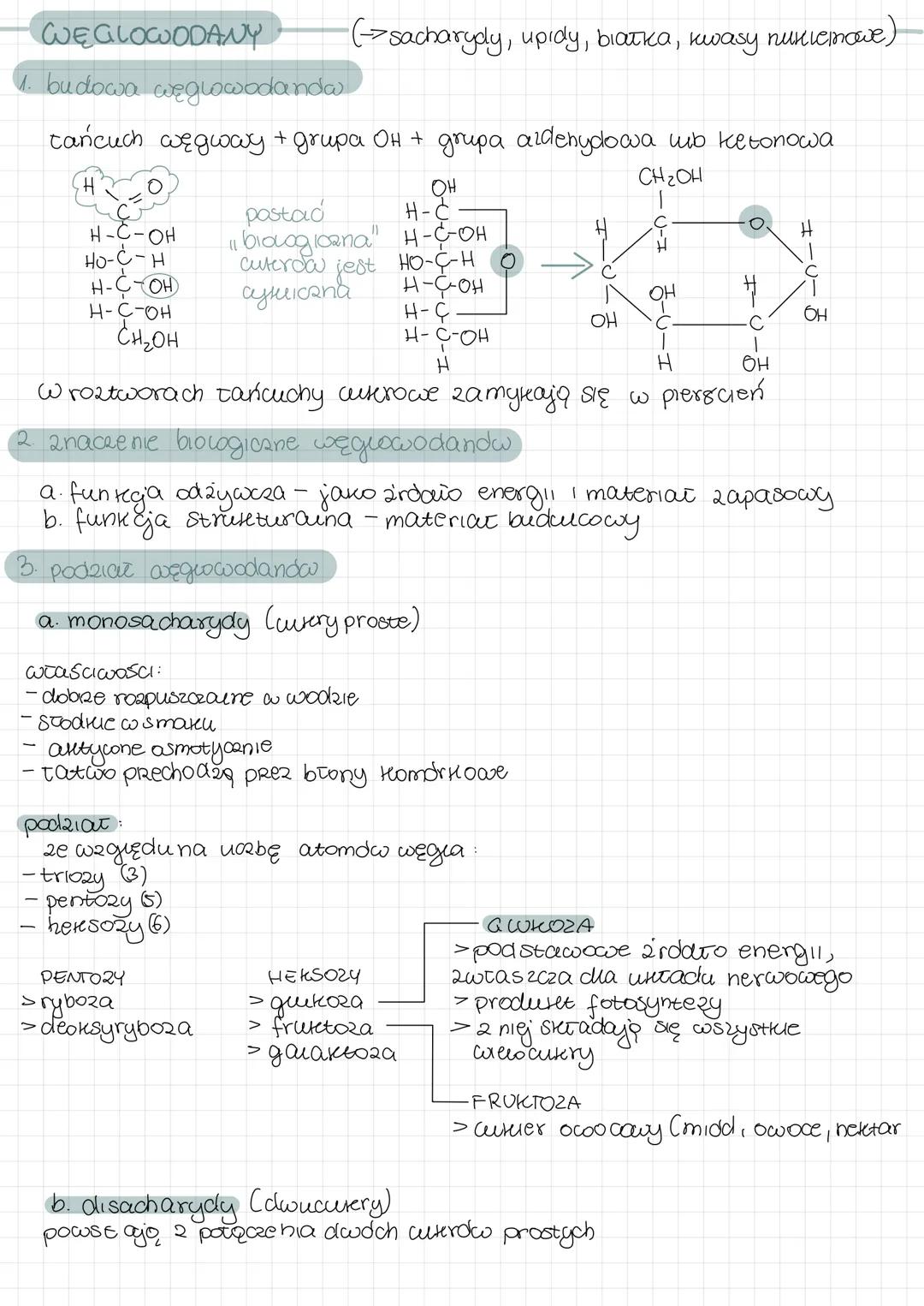 WĘGLOWODANY
H-C-OH
HO-Ć-
H
H-
OH
1. budowa węglowodandw
tancuch argwowy + grupa OH + джера ardenydowa шb ketonowa
CH₂OH
н-с-он
CH₂OH
(sachar