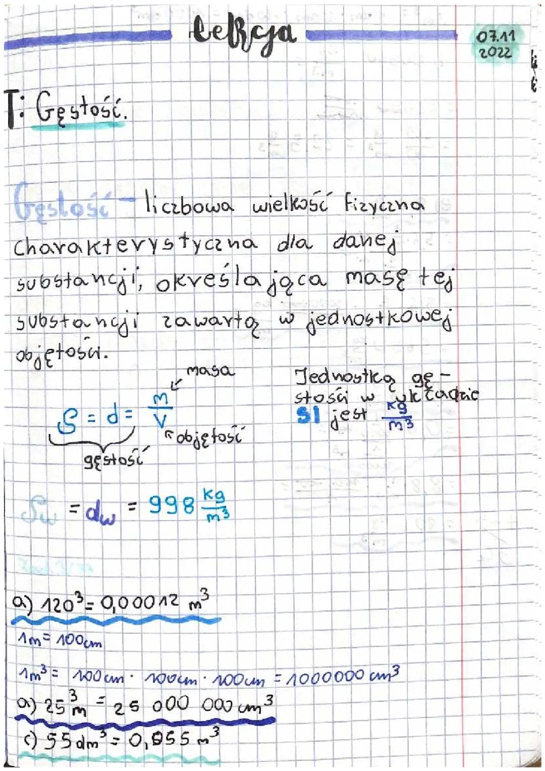 Gęstość – podstawy fizyczne